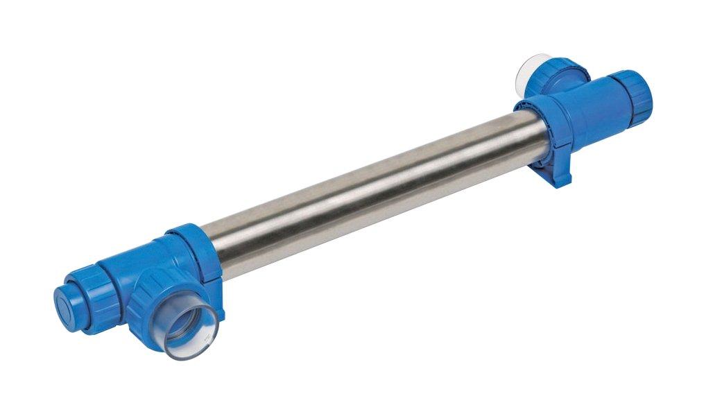 UV-C sterilizátor bazénovej vody zapojený do obehu filtrácie